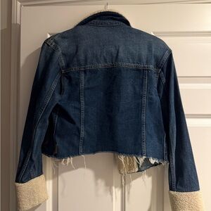 PAIGE Blue Denim Jacket with Cream Sherpa